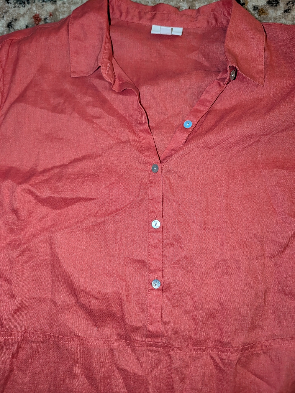 J. Jill Women's XL Linen Tunic Rust Coral Beach Coastal Lightweight Lagenlook